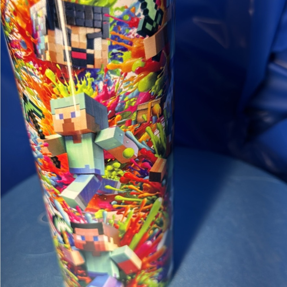 Colorful Minecraft Themed Tumbler